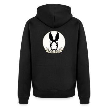 Team Donkey | Donkey Gift for Animal Lovers - Unisex Premium Organic Zip Hoodie - black - Back - Nico (187cm)