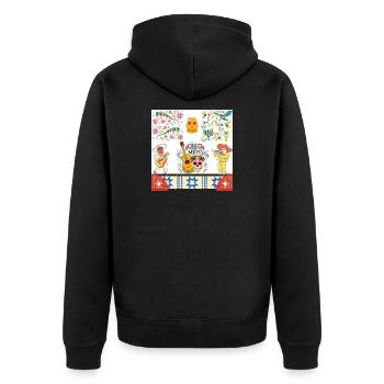 Cinco Mayo Día Muertos Fiesta - Unisex Premium Bio Zip Hoodie - Schwarz - Hinten - Nico (187cm)