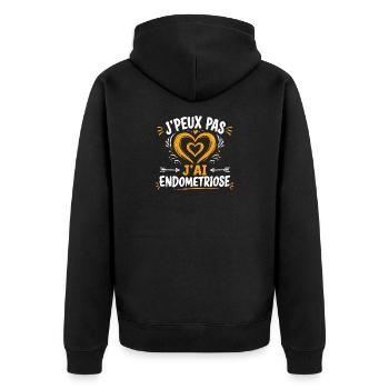 T-shirt J'peux Pas J'ai Endometriose Humour - Veste à capuche bio Premium Unisexe - noir - Dos - Nico (187cm)