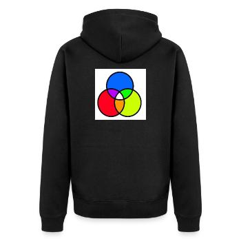 Venn diagram - Unisex Premium Organic Zip Hoodie - black - Back - Nico (187cm)