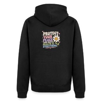 Protégez votre paix : la santé est tout - Veste à capuche bio Premium Unisexe - noir - Dos - Nico (187cm)