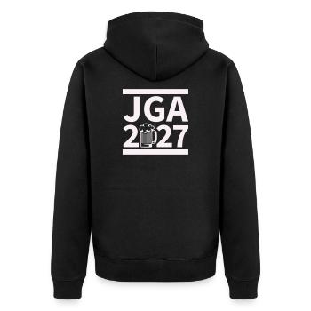 Bachelor Party 2027 Beer Celebration Design - Unisex Premium Organic Zip Hoodie - black - Back - Nico (187cm)
