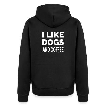 canine - Unisex Premium Organic Zip Hoodie - black - Back - Nico (187cm)