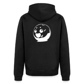 Boule de bowling souriante - Veste à capuche bio Premium Unisexe - noir - Dos - Nico (187cm)