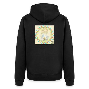 Blossom Ring Brilliance of Light - Unisex Premium Organic Zip Hoodie - black - Back - Nico (187cm)