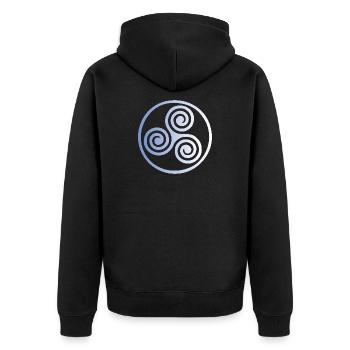 triskele blue fade - Unisex Premium Organic Zip Hoodie - black - Back - Nico (187cm)