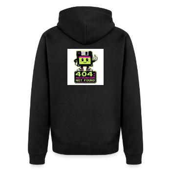 Motivation Retro 404 non trouvée - Veste à capuche bio Premium Unisexe - noir - Dos - Nico (187cm)
