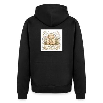 Agneau tendre avec café du matin - Veste à capuche bio Premium Unisexe - noir - Dos - Nico (187cm)