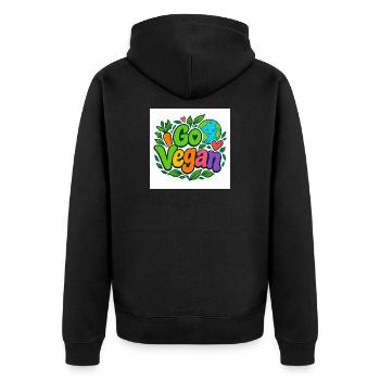 Adoptez une fleur végane - Veste à capuche bio Premium Unisexe - noir - Dos - Nico (187cm)