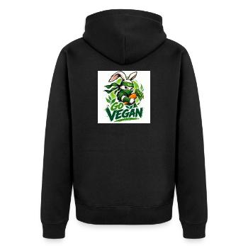 Devenez végétalien - Veste à capuche bio Premium Unisexe - noir - Dos - Nico (187cm)