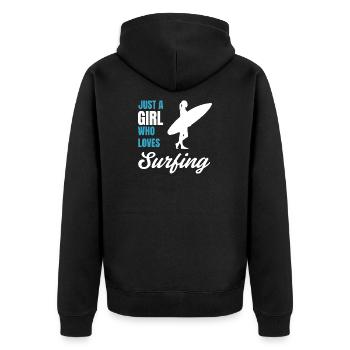 Surfer Girl Beach Lover Cadeau pour les femmes - Veste à capuche bio Premium Unisexe - noir - Dos - Nico (187cm)