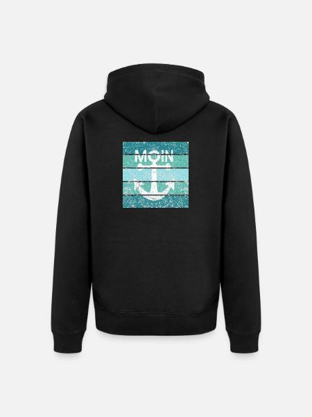 Moin Anker Retro - Unisex Premium Organic Zip Hoodie - black