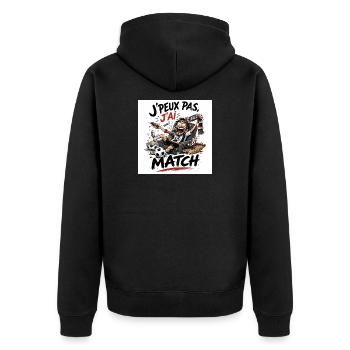 J'peux pas j'ai match - Veste à capuche bio Premium Unisexe - noir - Dos - Nico (187cm)