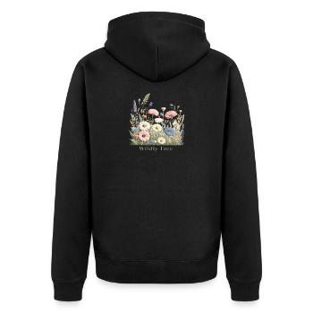 Prairie fleurie colorée – Graphique nature Été joyeux - Veste à capuche bio Premium Unisexe - noir - Dos - Nico (187cm)
