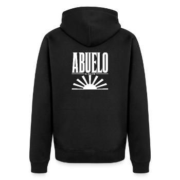 Abuelo – El Mejor – Spanisches Opa Design Art - Unisex Premium Bio Zip Hoodie - Schwarz - Hinten - Nico (187cm)
