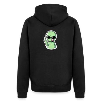 Extraterrestre avec lunettes de soleil Groove de fellation - Veste à capuche bio Premium Unisexe - noir - Dos - Nico (187cm)