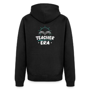 Ère des enseignants | Chemise de la vie enseignante - Veste à capuche bio Premium Unisexe - noir - Dos - Nico (187cm)