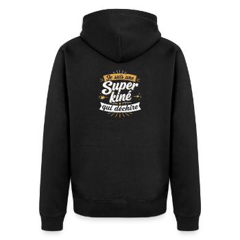 Je suis une Super kiné qui déchire - Veste à capuche bio Premium Unisexe - noir - Dos - Nico (187cm)