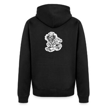 Crazy Skater Skizze - Urban Art - Unisex Premium Bio Zip Hoodie - Schwarz - Hinten - Nico (187cm)