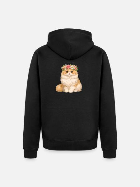 Perserkatze - Unisex Premium Bio Zip Hoodie - Schwarz