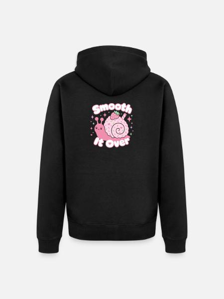Glätten Sie es über Kawaii-Dessertschnecke - Unisex Premium Bio Zip Hoodie - Schwarz