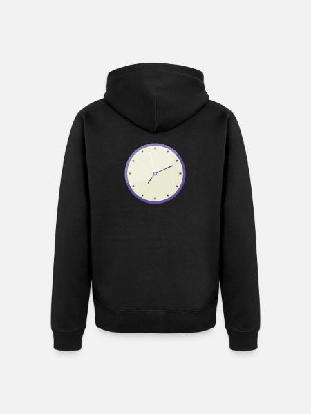 Uhr - Unisex Premium Bio Zip Hoodie - Schwarz