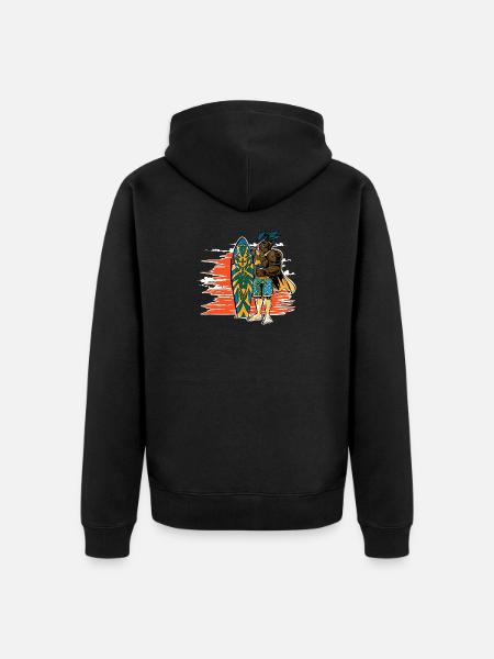 Ritter im Urlaub - Unisex Premium Bio Zip Hoodie - Schwarz