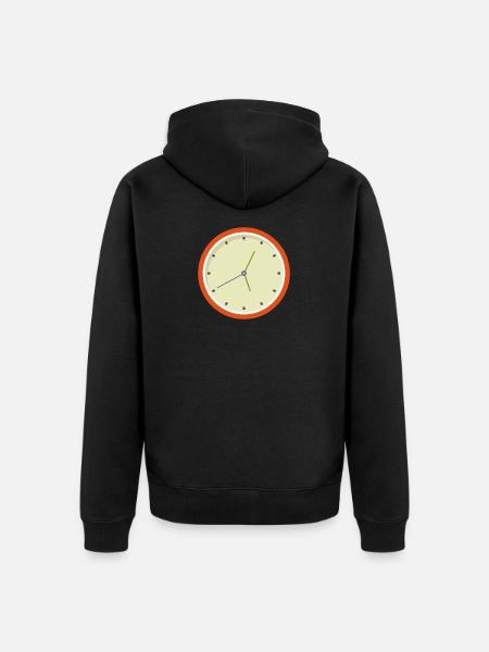 Uhr - Unisex Premium Bio Zip Hoodie - Schwarz