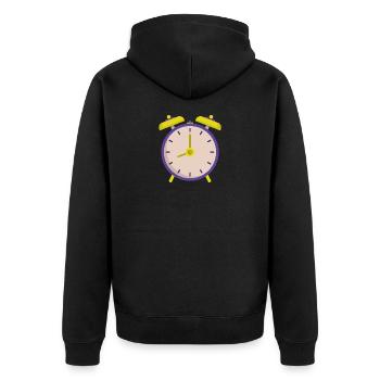 Wecker - Unisex Premium Bio Zip Hoodie - Schwarz - Hinten - Nico (187cm)