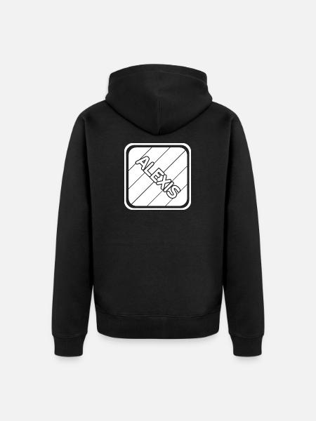 Vorname Alexis - Unisex Premium Bio Zip Hoodie - Schwarz