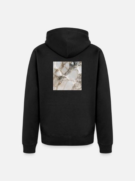 Eleganter Wolkenmarmor - Unisex Premium Bio Zip Hoodie - Schwarz