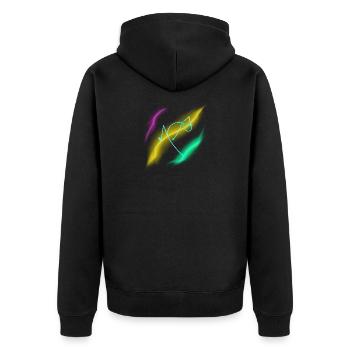 Dancefloor Emotions - Unisex Premium Bio Zip Hoodie - Schwarz - Hinten - Nico (187cm)