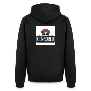 Die F-Dz - Unisex Premium Bio Zip Hoodie - Schwarz - Hinten - Nico (187cm)