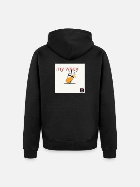 Mein Whey Shake - Unisex Premium Bio Zip Hoodie - Schwarz