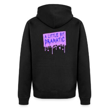 A Little Bit Dramatic Drama Queen Spruch Logo Text - Unisex Premium Bio Zip Hoodie - Schwarz - Hinten - Nico (187cm)