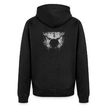 Lesbische Liebe Frauen Kuss Grunge Kunst - Unisex Premium Bio Zip Hoodie - Schwarz - Hinten - Nico (187cm)