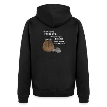 Not saying I'm Santa - Paketbote an Weihnachten - Unisex Premium Bio Zip Hoodie - Schwarz - Hinten - Nico (187cm)