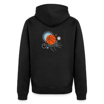 basketball - Unisex Premium Bio Zip Hoodie - Schwarz - Hinten - Nico (187cm)