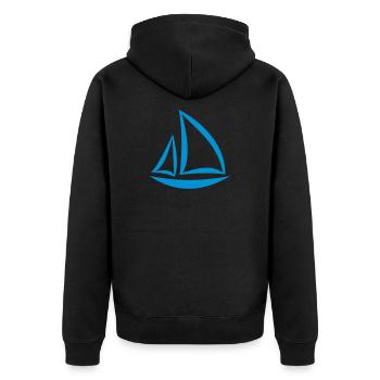 sailboat - Unisex Premium Organic Zip Hoodie - black - Back - Nico (187cm)