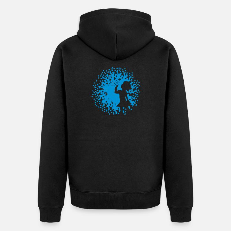 Une fille avec le pissenlit - Veste à capuche bio Premium Unisexe - noir