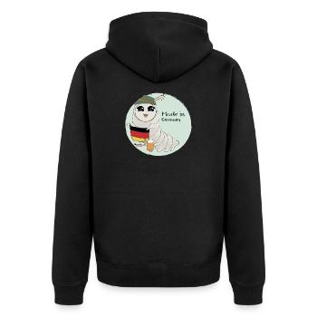 Made in Germany - Unisex Premium Organic Zip Hoodie - black - Back - Nico (187cm)