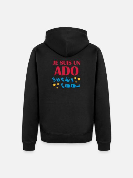 adolescente / teenager / teen / bambino - Felpa con cappuccio ecologica premium unisex - nero