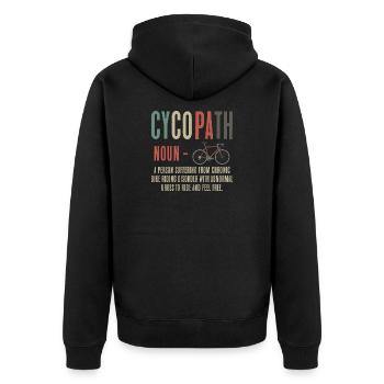 Cyclopath Ride Urges - Unisex Premium Organic Zip Hoodie - black - Back - Nico (187cm)