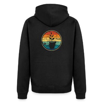 Pflanze Pflanzen Garten - Unisex Premium Bio Zip Hoodie - Schwarz - Hinten - Nico (187cm)
