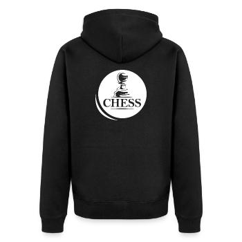 chess symbol pawn Logo icon friends schach bauer - Unisex Premium Bio Zip Hoodie - Schwarz - Hinten - Nico (187cm)