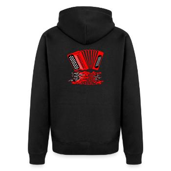 Musique de musicien d’accordéon - Veste à capuche bio Premium Unisexe - noir - Dos - Nico (187cm)