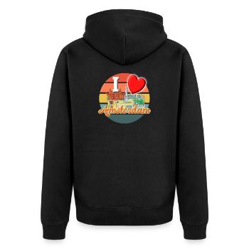 J’adore Amsterdam Holiday T-Shirt - Veste à capuche bio Premium Unisexe - noir - Dos - Nico (187cm)