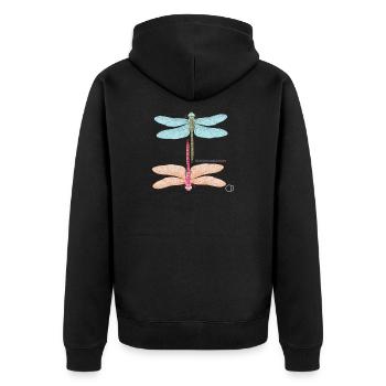 Libellules et transformation par CD - Veste à capuche bio Premium Unisexe - noir - Dos - Nico (187cm)