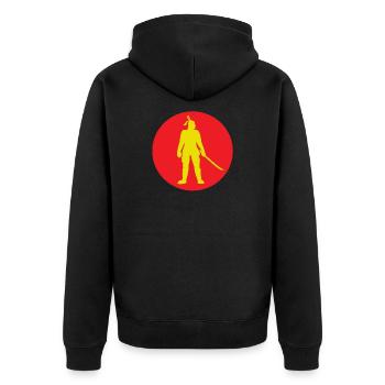 Japan - Unisex Premium Organic Zip Hoodie - black - Back - Nico (187cm)