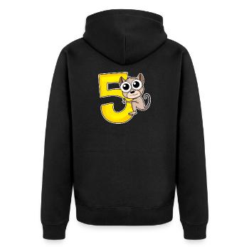 5 Birthday 5 years old with animal motif - five - Unisex Premium Organic Zip Hoodie - black - Back - Nico (187cm)